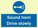 sound-horn-drive-slowly-warehousing-and-delivery-sign~